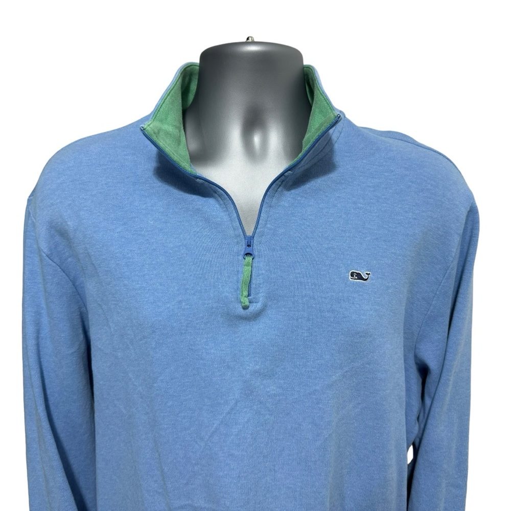 Vineyard Vines Heather Cotton Polo Jersey Pullover (1/4 Zip) - Size L